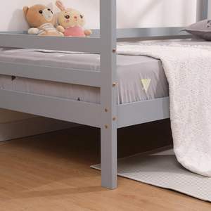 Tente <span class=keywords><strong>tipi</strong></span> en bois pour enfants Cadre de <span class=keywords><strong>lit</strong></span> simple <span class=keywords><strong>Lit</strong></span> en bois de pin (gris sans matelas) pour enfants - Product Image 5