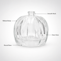 Botol Parfum Kristal Putih Bulat Bentuk Labu MAISON ASRAR 100ml Langsung dari Pabrik, Berukir Benang Emas