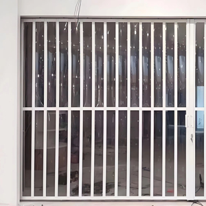 Đương Đại hiện đại nội thất thương mại có thể gập lại có thể khóa nhôm bảng điều khiển <span class=keywords><strong>Polycarbonate</strong></span> sợi thủy tinh Nylon hoàn thành cửa trượt - Product Image 2