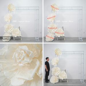 Fleurs décoratives artificielles géantes en soie blanches pour événements, décorations de toile de fond de mariage, fleurs énormes - Product Image 3