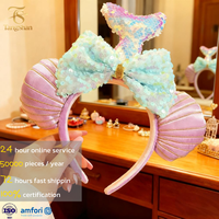 Sirène Oreilles De Souris Bandeau Enfants Parcs D'attractions Cosplay Accessoires-Mickey Cheveux Adulte/Enfant En Peluche Paillettes Cadeau De Mode