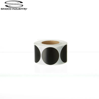 Rouleau d'étiquettes synthétiques noires rondes de 40 mm x 40 mm, résistantes à l'huile et à l'eau, pour l'impression par transfert thermique, idéal pour l'emballage de marques de luxe