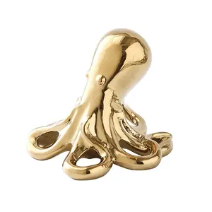 שולחן יוקרה נורדי קרמיקה אביזרים לבית עיצוב מודרני creative זהב בעלי החיים תמנון פיסול קישוטים