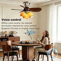 Ventilateur de plafond décoratif à pales droites de 24 pouces, couleur bois naturel/noyer, qualité supérieure, avec télécommande, LED E27*3, 6 vitesses