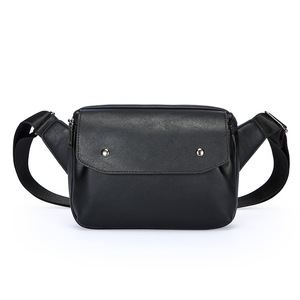 Sac de poitrine multifonctionnel imperméable, sac banane ajustable en cuir véritable pour homme - Product Image 2