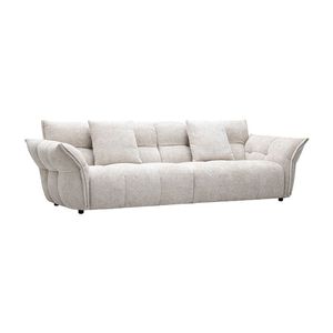 2026 New French Cloud Sofa Cream Style High-End Modern Minimalist Wooden Fabric Sofa For Small Living Room - Product Image 1