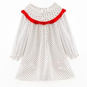 Versandfertig Auf Lager Mädchen Kinder Frühling Valentinstag Polka Dots Rote Pailletten Herz Langarm Partykleid - Product Image 3