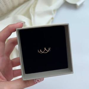 Bague Couronne en Argent 925 Plaqué Or 18K, Style Petite Princesse, Luxe Léger, Niche Exquise, Bague à Ouverture Creuse - Product Image 2