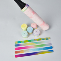 WHIZZ TX01-WH Anti-dérapant Dégradé de Couleurs PU Raquette de Padel Pickleball Tennis Badminton Overgrip Motif Effet Encre