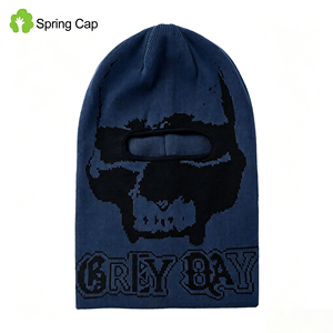 Cagoule de ski en <span class=keywords><strong>tricot</strong></span> jacquard personnalisable unie, cagoule d'hiver ouverte, mode - Product Image 3