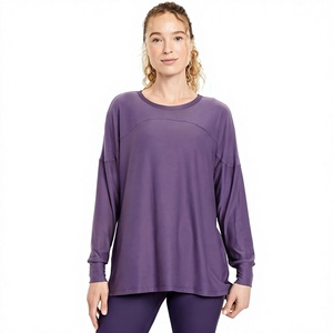 Camiseta de Manga Larga para Mujer, Precio de Fábrica, Mezcla de Algodón Suave, Cuello Redondo, Estilo Casual, Ropa de Marca Privada OEM, Proveedor Mayorista - Product Image 1