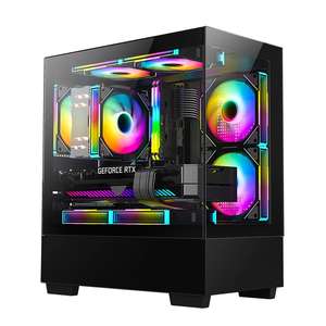 เคสคอมพิวเตอร์แบบไร้เสา สีขาว/ดำ รุ่น Sea View - เคสเกมมิ่ง MATX พร้อมกระจกนิรภัยสองด้าน และรองรับระบบระบายความร้อนด้วยอากาศ - Product Image 1