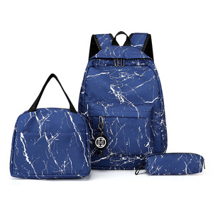Casual Solid Color Classic Bulk <b>Backpack</b> Single Shoulder Pencil case Three Piece Set Student <b>Backpack</b> - Product Image 1