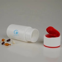 Flacon de 300 cc en PEHD pour pilules et gélules, conteneur pour vitamines et suppléments, emballage pharmaceutique avec bouchon à double couche à ouverture rapide