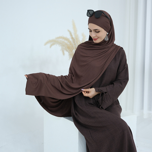 Loriya Mode Vêtements Islamiques Robes pour Femmes Coton Jersey <span class=keywords><strong>Hijab</strong></span> Écharpe Abaya Femmes Grand <span class=keywords><strong>Hijab</strong></span> Khimar Foulard Grande Taille - Product Image 2