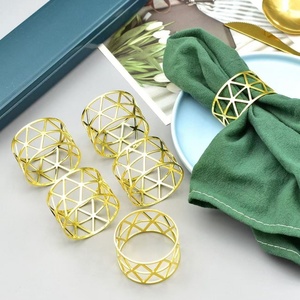 Boucle de serviette de luxe personnalisée en perles élastiques pour mariage, fête, ornement de table, décoration de table de fête - Product Image 5