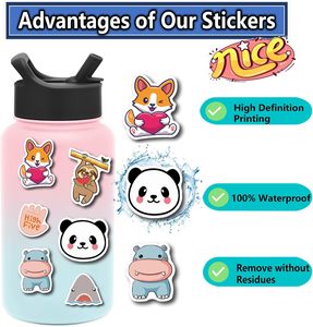 Adesivi in Vinile Impermeabili ed Ecologici, Stampa UV Personalizzata, Resistenti ai Raggi UV, Rimovibili, Grafiche per Carrozzeria Auto, Design Carino con <span class=keywords><strong>Panda</strong></span> - Product Image 2