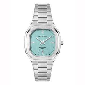 Reloj para hombre con correa de acero genuino de alta calidad, moderno y a la moda, con calendario, esfera azul hielo, movimiento de cuarzo, personalizado - Product Image 3