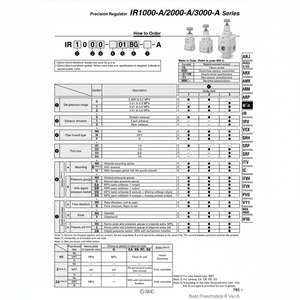 Modèle de régulateur de pression de précision SMC Pneumatics IR1000-01-A - Product Image 1
