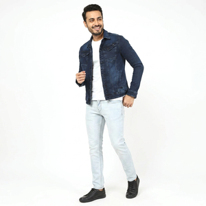 Veste en jean streetwear tendance 2026 – Veste décontractée élégante à manches longues en denim pour hommes – Vente en gros - Product Image 1