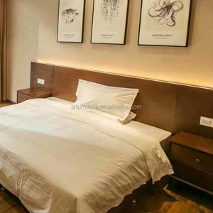 Customize 3-Star Hotel Bed <b>Cheap</b> King Size Bed <b>Frame</b> with IUpholstered Headboard for Budget Hotel Bedroom Set Furniture Projects - Product Image 3