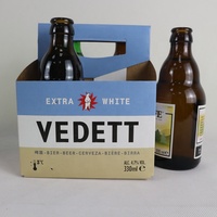 Boîte de rangement pour 4 bières, boîte de transport pour 6 bières, boîte en papier pour 2, 4, 6, 12, 24 bouteilles, boîte de rangement colorée avec poignée