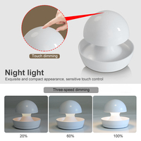 Lampe de table à LED à piles avec commande tactile, lumière de nuit à luminosité réglable, sans fil et écologique