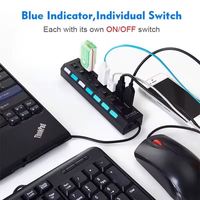 Hub USB 2.0 multiport 7 ports avec adaptateur secteur pour ordinateur – Nouveauté !
