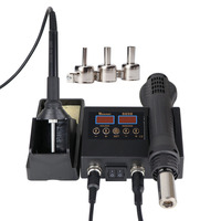 Estación de Soldadura 8898 2 en 1 con Pantalla Digital, Pistola de Aire Caliente para Reparación de Celulares, BGA, SMD, PCB, IC, Herramientas de Soldadura
