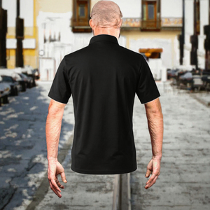Camisa de Golf de Manga Corta para Hombre, Estilo Italiano de Lujo, 100% Algodón Tejido Piqué, con Bolsillo, Antiarrugas, Personalizable con Logotipo 3D de Silicona - Product Image 3