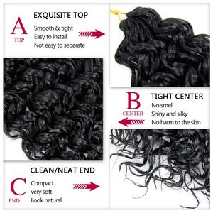 8 paquets d'extensions de cheveux bouclés à ondulations profondes, ondulations aquatiques, <span class=keywords><strong>GoGo</strong></span> Curl, pour tressage au crochet, double trame machine - Product Image 4