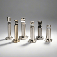 Support mural cylindrique moderne en aluminium pour tringle à rideaux, finition nickel brossé, laiton antique, bronze canon, 6 styles