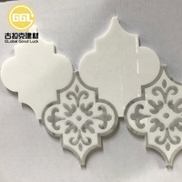 Approvisionnement d'usine Blanc et Gris Lanterne Motif Arabesque Carrelage En Marbre