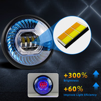 Phare LED Devil Eyes 7 pouces pour moto, couleurs blanc, bleu, rouge, phare antibrouillard avant 1600LM en fer pour moto, voiture, pièces automobiles
