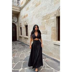 Conjunto de Traje de Chaleco con Botones Negros para Mujer - Product Image 3