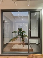 Ventanas abatibles y abatibles de aluminio de doble acristalamiento personalizadas con rejillas de rotura térmica Estilo de diseño moderno Rejillas de Villa personalizadas