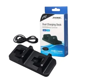 New Dual USB Charging Dock Station Stand Black Charger for Playstation 4