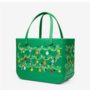 Sac de plage en EVA imperméable personnalisé avec logo, sac fourre-tout en caoutchouc perforé, sac à main en silicone EVA tendance pour femme, vente en gros directe usine - Product Image 2