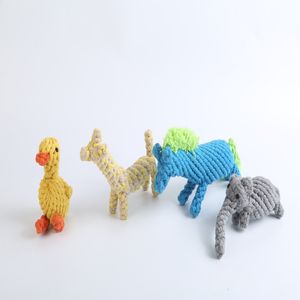 Giocattolo per Cani a Nodo, Simpatico Elefante Intrecciato in Corda di Cotone. Giocattolo da masticare per animali domestici, durevole, resistente ai morsi, adatto per l'addestramento dei cani - Product Image 1