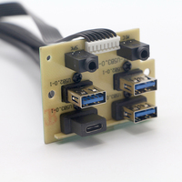 Accessoire informatique panneau avant usb 3.0 20pin vers usb A 3.0 femelle + type C femelle prise ordinateur carte mère câble