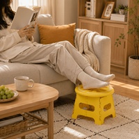 1pc Opvouwbare kruk met fruitpatroon Draagbare antislip opstapkruk met veiligheidsslot Premium draagbare opvouwbare kruk voor kinderen en volwassenen