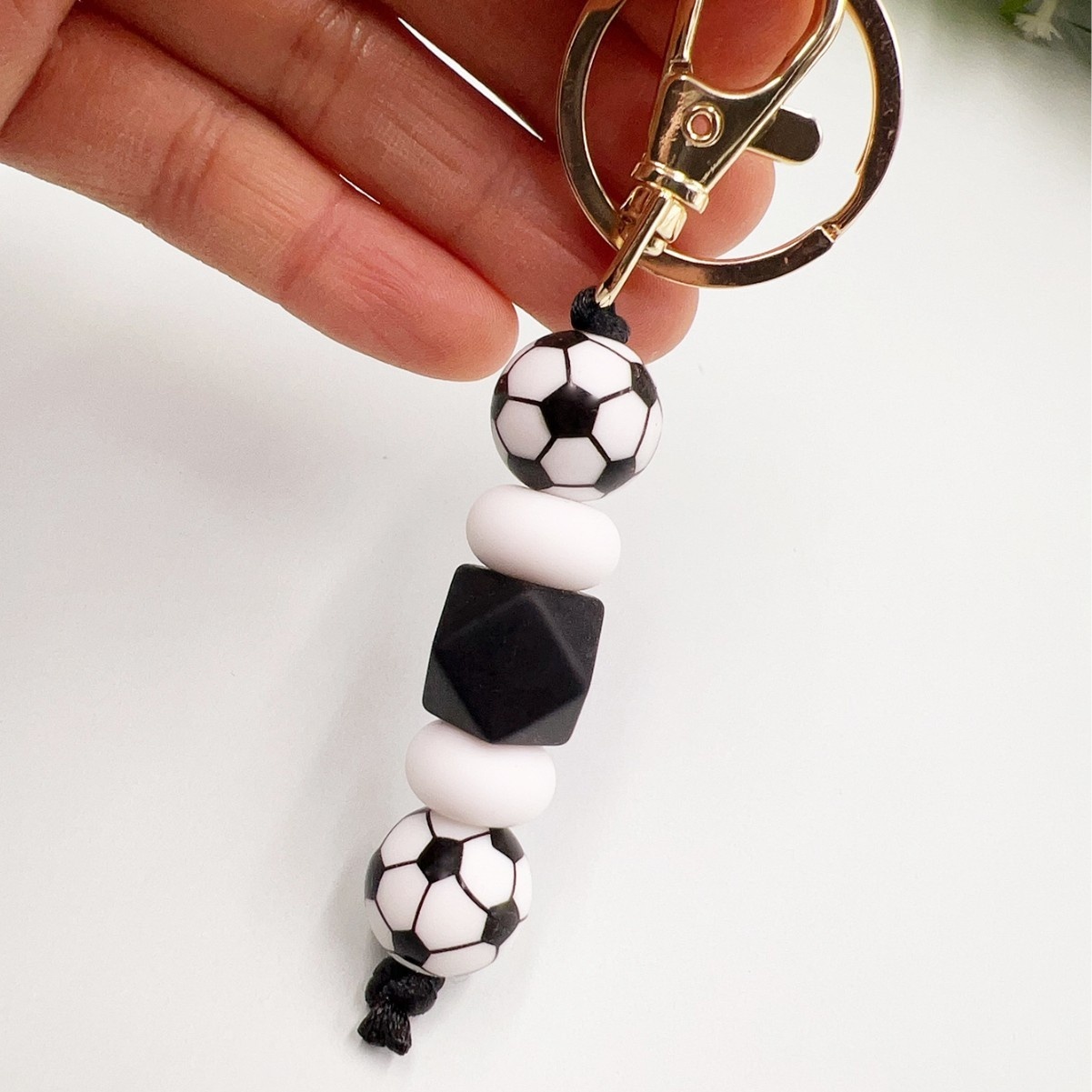 New Minimalist 3D Bear Silicone Wooden Cartoon Beaded Lanyard ID Necklace Key Tag Image 4