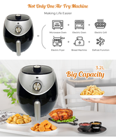 Vente en gros de friteuse à air intelligente 2.6L 3.2L Freidoras Sin Aceite friteuse électrique domestique ronde fait cuire les aliments