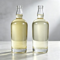 Bouteille en verre vide transparente de qualité alimentaire de luxe de 500 à 750 ml avec un bon système d'étanchéité, gravure personnalisée, bouteille en verre pour whisky, vodka, gin