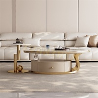 Meubles de salon, nouvelle table basse moderne de luxe en travertin, table basse en bois, tables basses en marbre avec tiroir