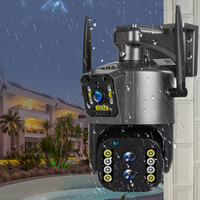 Caméra IP 8K Intérieure WiFi PTZ WiFi Trois Objectifs Double Écran Zoom Optique 10X Caméra Solaire à Vision Nocturne