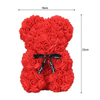 AYOYO 2025 Nouveau Ours en Roses 25cm, Fleur Éternelle, Cadeau Artisanal pour Maman et Saint-Valentin
