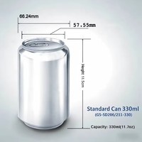 Canette en aluminium laquée de 330 ml, cylindrique, sérigraphiée, avec anneau de tirage, scellée, pour bière, soda, jus, boisson énergisante, marque LANDY
