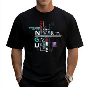 T-shirt décontracté vintage pour homme, 100 % coton, 180 grammes, écologique, respirant, impression personnalisée, manches courtes, vente en gros – Fournisseur USA - Product Image 1