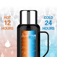 Botella de agua de café de viaje deportiva de alta calidad, botella de agua de doble pared aislada al vacío de acero inoxidable, impresión personalizada